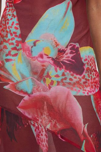 Robe de Plage Nuisette Petite en Georgette de Viscose à Imprimé Floral Photographique | Taille Medium - KarenMillen - Modalova