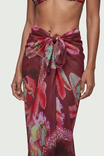 Paréo de Plage en Georgette de Viscose à Imprimé Floral Photographique - KarenMillen - Modalova