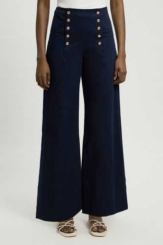 Pantalon Tailleur En Coton Avec Détail De Boutons | Taille 16 - KarenMillen - Modalova