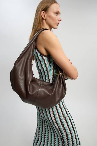 Robe Midi Sans Manches En Maille Pointelle À Col Contrastant | Taille Medium - KarenMillen - Modalova