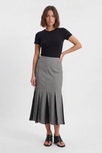 Jupe Midi Petite Taille À Carreaux Avec Détail Godet Coupe Ajustée | Taille 16 - KarenMillen - Modalova