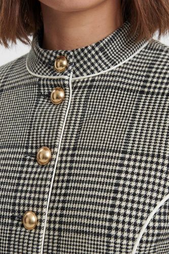 Veste Cintrée À Carreaux Col Montant | Taille 16 - KarenMillen - Modalova