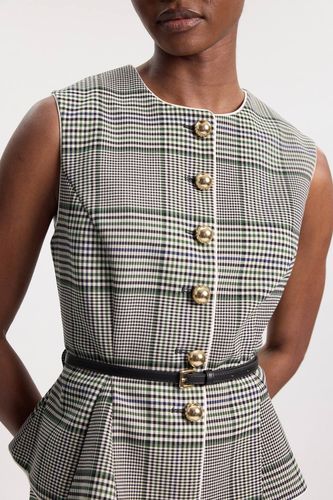 Veste Cintrée À Carreaux Avec Ceinture Et Basque | Taille 16 - KarenMillen - Modalova