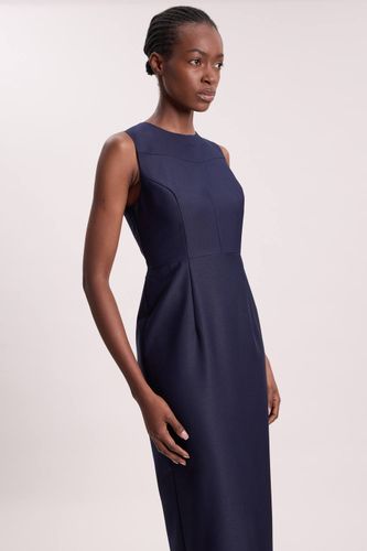 Robe Midi Ajustée En Satin Avec Découpe Œillet | Taille 16 - KarenMillen - Modalova