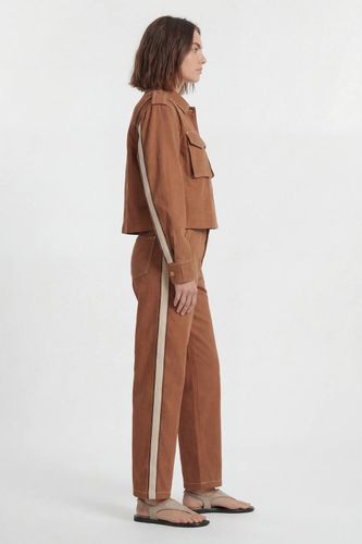 Pantalon Droit Taille Petite En Coton Rayé D'inspiration Militaire Coupe Ajustée | Taille 16 - KarenMillen - Modalova