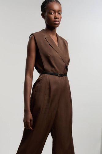 Combinaison-pantalon Large Ceinturée Ajustée En Viscose Lin Premium | Taille 16 - KarenMillen - Modalova