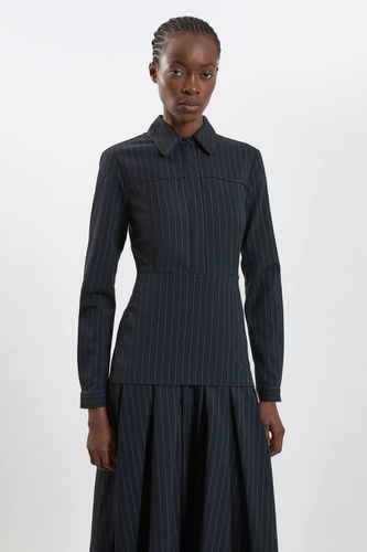 Robe Maxi Cintrée À Rayures Tennis Avec Col Chemisier | Taille 16 - KarenMillen - Modalova