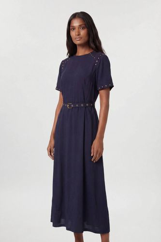 Robe Midi Tissée En Viscose Lin Premium Petite Avec Détails Cloutés | Taille 16 - KarenMillen - Modalova