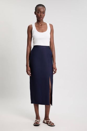 Jupe Crayon Midi Ajustée En Satin Petite | Taille 16 - KarenMillen - Modalova