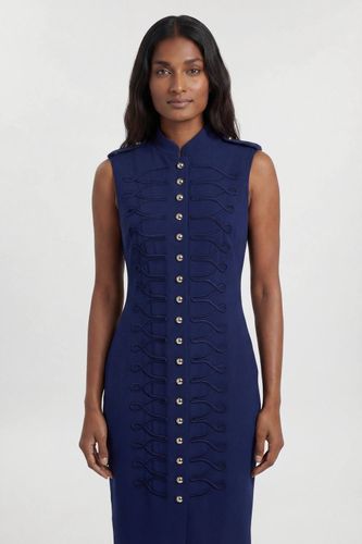 Robe Crayon Droite Compacte Stretch À Détails Boutons | Taille 16 - KarenMillen - Modalova