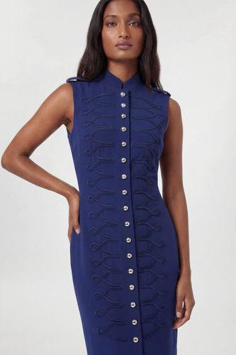 Robe Crayon Droite Compacte Stretch À Détails Boutons Petite | Taille 16 - KarenMillen - Modalova