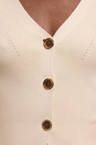 Cardigan En Maille Aspect Laine À Manches Arrondies Volumineuses | Taille Medium - KarenMillen - Modalova