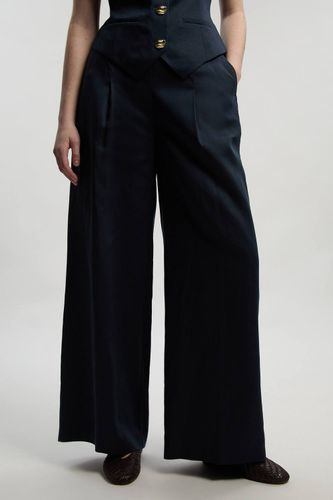 Pantalon Large Tailleur en Lin | Taille 16 - KarenMillen - Modalova