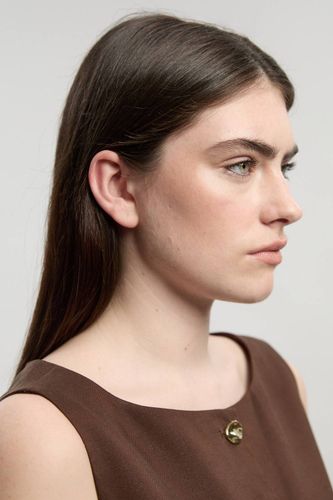 Gilet Long En Lin Ajusté Avec Boutonnage Décoratif Devant | Taille 16 - KarenMillen - Modalova