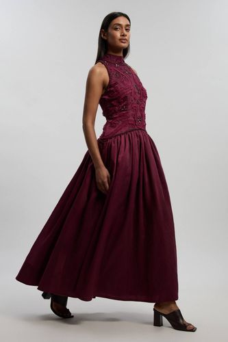 Robe De Bal En Taffetas Ornée De Broderie Cornelli | Taille 16 - KarenMillen - Modalova