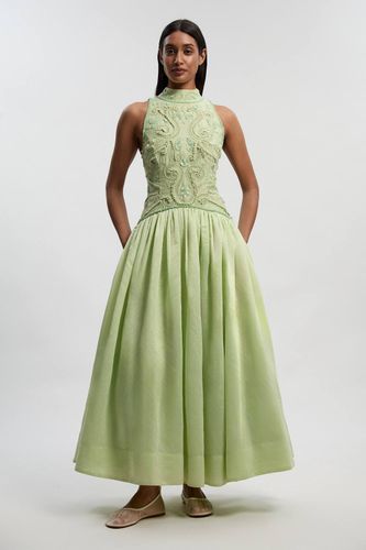 Robe De Bal En Taffetas Ornée De Broderie Cornelli | Taille 16 - KarenMillen - Modalova