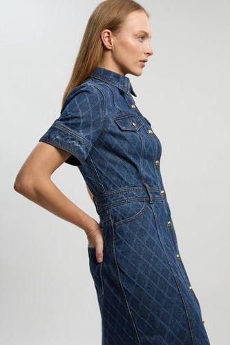 Robe Midi Imprimée En Denim Petite | Taille 16 - KarenMillen - Modalova