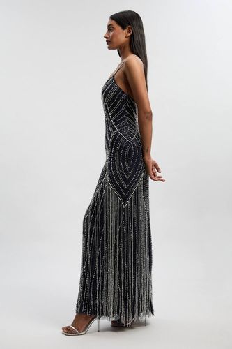 Robe Longue Tissée Ornée De Cristaux Avec Cape Amovible | Taille 16 - KarenMillen - Modalova