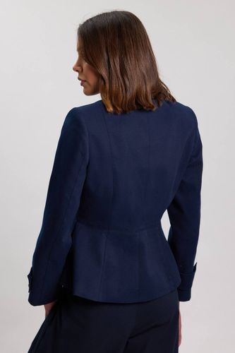 Blazer Péplum Ajusté En Coton Avec Détails De Boutons | Taille 16 - KarenMillen - Modalova