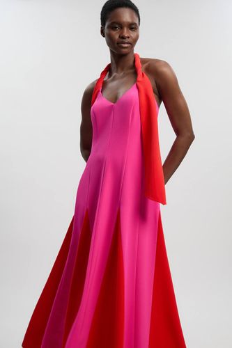 Robe Maxi Col Halter À Détails Color Block Tailleur Souple Petite | Taille 10 - KarenMillen - Modalova
