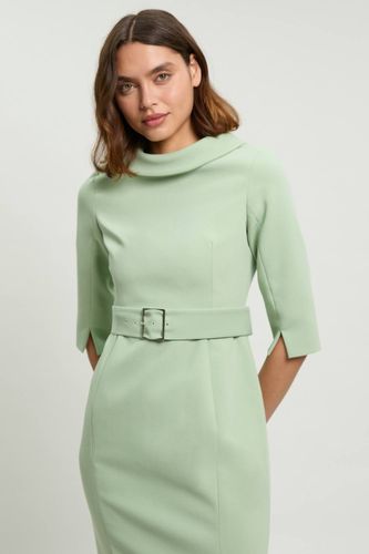 Robe Crayon Midi Ajustée À Col Roulé | Taille 18 - KarenMillen - Modalova