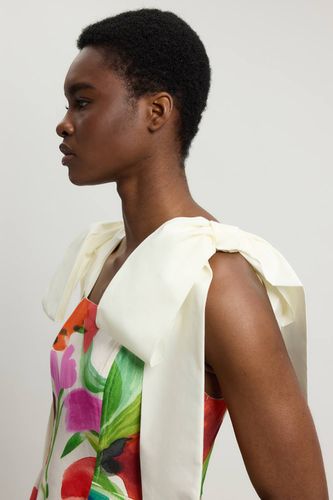 Robe De Soirée Tissée À Imprimé Floral En Viscose Et Lin Petite | Taille 12 - KarenMillen - Modalova
