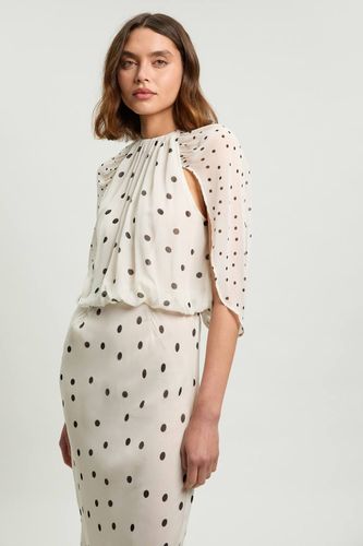 Robe Longue Fluide En Viscose Tissée Avec Détail Drapé À Pois | Taille 16 - KarenMillen - Modalova