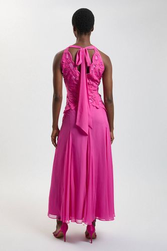 Robe Longue Dos Nu Avec Détails De Perles | Taille 18 - KarenMillen - Modalova