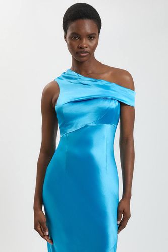 Robe Longue En Viscose Satinée À Épaule Asymétrique | Taille 18 - KarenMillen - Modalova