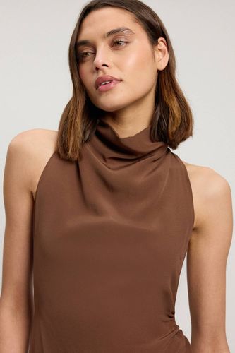Robe Longue En Viscose Satinée À Encolure Drapée Cowl | Taille 18 - KarenMillen - Modalova