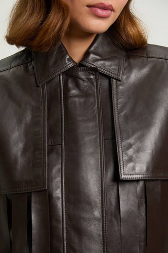 Veste À Col Avec Franges En Cuir | Taille 16 - KarenMillen - Modalova