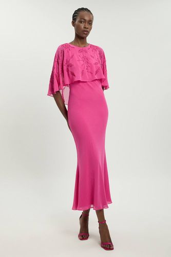 Robe Longue Avec Détail Cape Perlée | Taille 18 - KarenMillen - Modalova