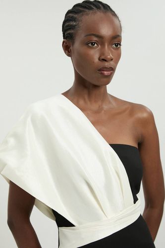 Robe Midi Asymétrique En Mélange De Taffetas | Taille 16 - KarenMillen - Modalova
