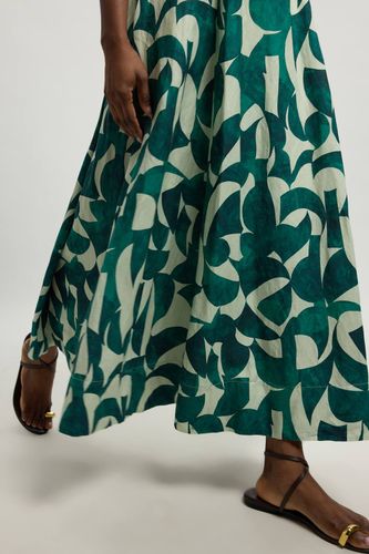 Robe Maxi De Bal En Lin Tissé À Imprimé Géométrique | Taille 16 - KarenMillen - Modalova
