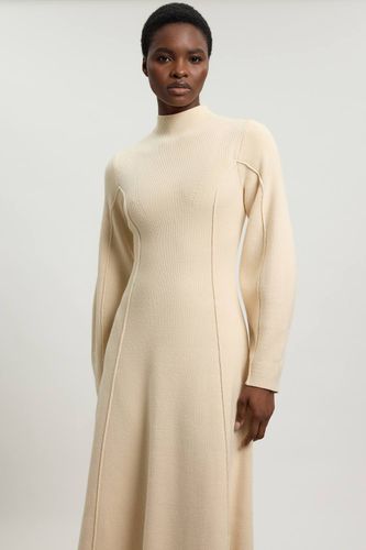 Robe Midi En Maille Col Montant À Manches Arrondies Effet Laine | Taille Medium - KarenMillen - Modalova