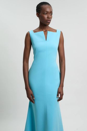 Robe Crayon Mi-longue Ajustée En Stretch Compact À Col Montant Ésynthétiqueré | Taille 18 - KarenMillen - Modalova