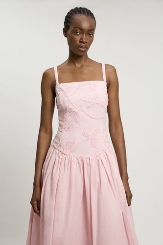 Robe Midi Tissée À Motif Floral Texturé | Taille 18 - KarenMillen - Modalova
