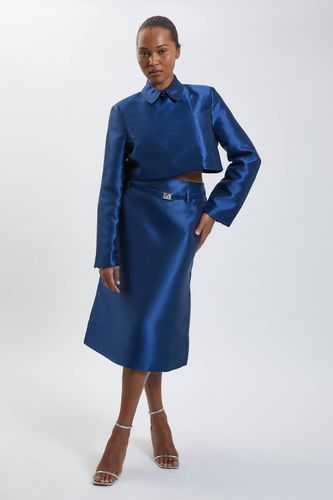 Veste Courte Ajustée Cache-cœur En Twill Satiné Grande Taille Forever | Taille 20 - KarenMillen - Modalova