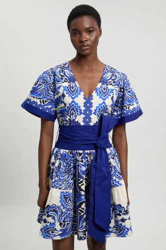 Robe Courte En Popeline De Coton À Imprimé Carreaux | Taille 18 - KarenMillen - Modalova