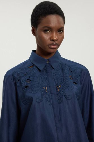 Chemise En Popeline De Coton À Découpes Ajourées | Taille 18 - KarenMillen - Modalova