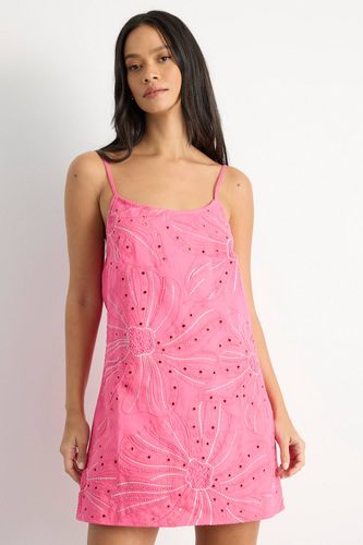 Robe Courte Nuisette Brodée De Perles | Taille 46 - Warehouse - Modalova