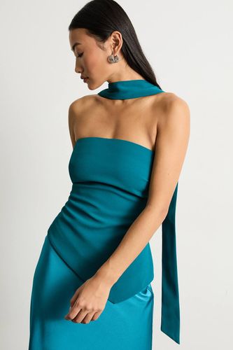 Robe Midi Satinée à Bustier Structuré Sans Bretelles Petite Taille | Taille 42 - Warehouse - Modalova