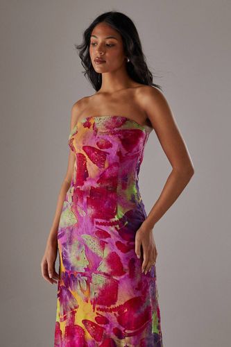 Robe Maxi Bandeau En Tissu Dévoré | Taille 44 - Warehouse - Modalova