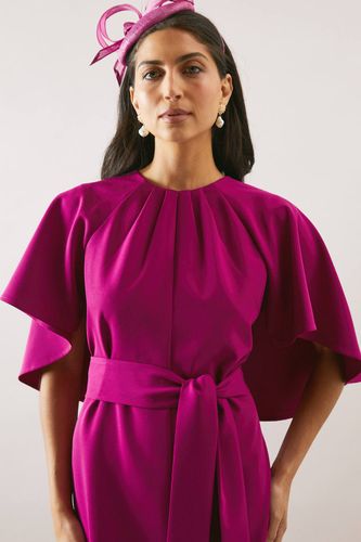 Robe Crayon Ceinturée À Cape Tissée | Taille 46 - Wallis - Modalova
