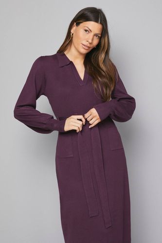Robe Midi Ceinturée à Col | Taille 38 - Wallis - Modalova