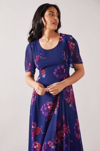Robe Midi En Mousseline Imprimée Petite | Taille 38 - Wallis - Modalova