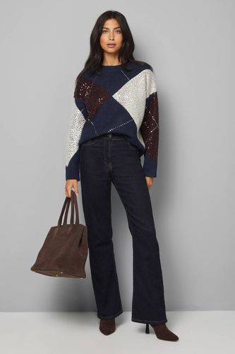 Synthétiquell Argyle Oversize Marine | Taille 38 - Wallis - Modalova