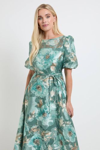 Robe Midi En Organza Fleuri À Manches Bouffantes Petite | Taille 42 - Wallis - Modalova