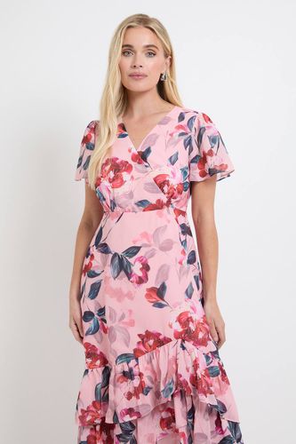 Robe Midi Petite À Volants Et Imprimé Floral | Taille 46 - Wallis - Modalova
