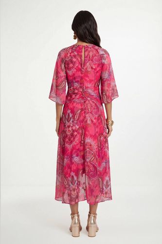 Robe Midaxi Torsadée En Dévoré Motif Cachemire | Taille 48 - Wallis - Modalova